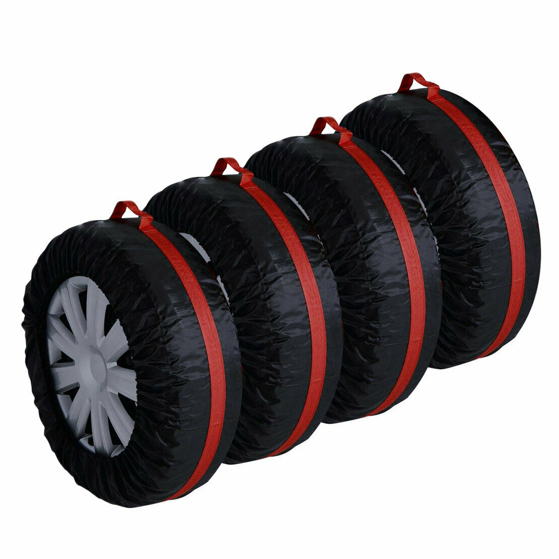 4pcs 13-19'' Car Spare Tire Protection Cover Case Tyre Storage Bag Winter 210T