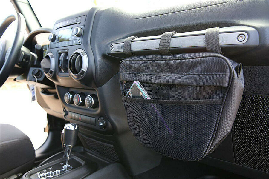 Passenger Grab Handle Storage Bag For Jeep Wrangler Handles Phone  Sunglasses