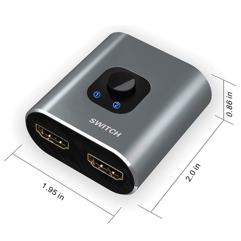 4K HDMI Switch HDMI Bi-directional 1x2 2x1 AB In Out Cable Switcher Splitter LED