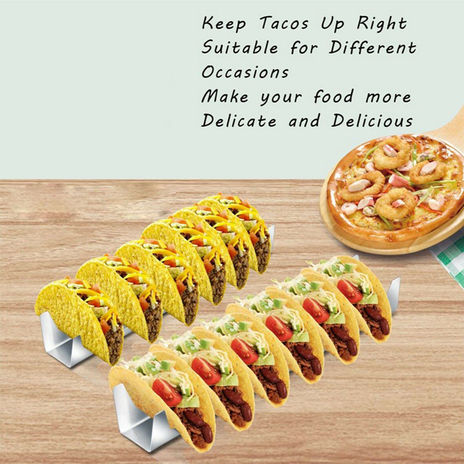 Taco Holder Stand Rack Server for Mexican Pancakes Tortillas Large Capacity