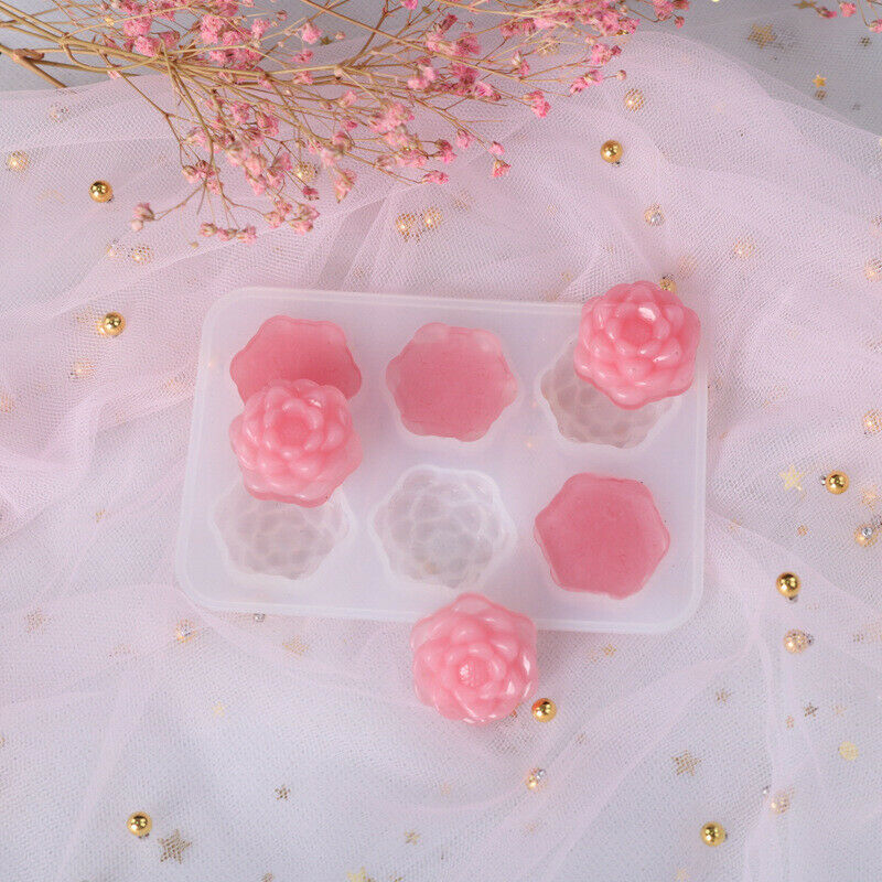 6 x Rose Flower Chocolate Silicone Mould Mold Homemade DIY Baking Tools C.l8
