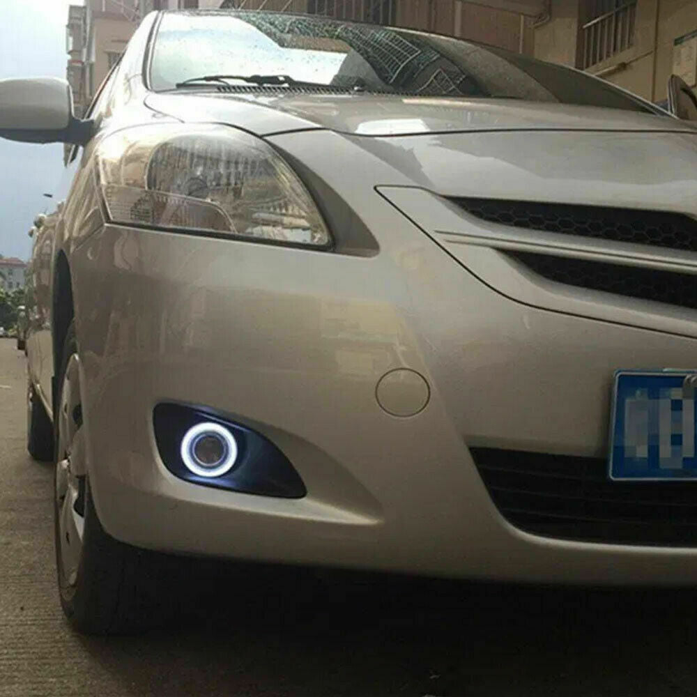 2X 3Inch COB LED Fog Light Projector Car Lamp White Halo Angel Eye Ring LED Bulb