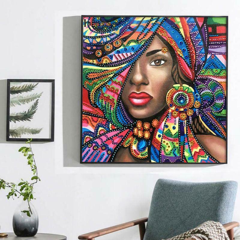African Woman 5D DIY Diamond Painting Embroidery Cross Stitch Kits Home Decor