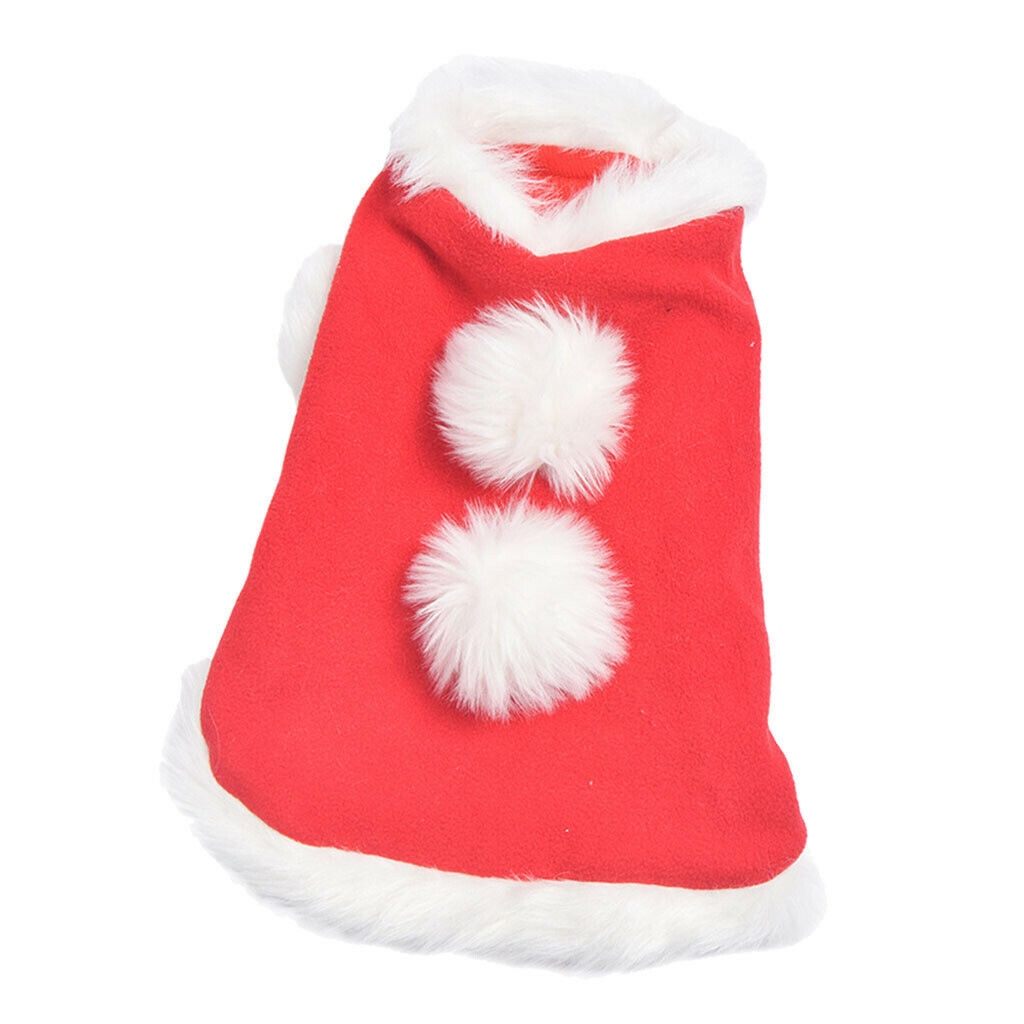 Pet Christmas Cloak Costume with Bells Thicken Fabric Dog Clothes Apparel L