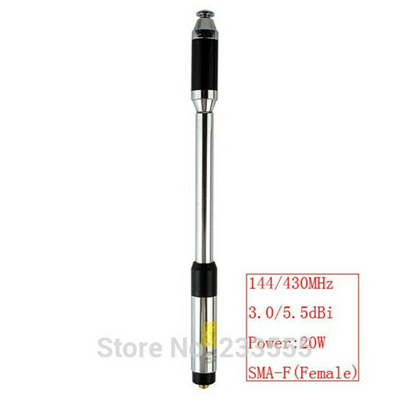 RH770 Dual Band 144/430MHz High Gain SMA-F Telescopic Handheld Radio Antenna