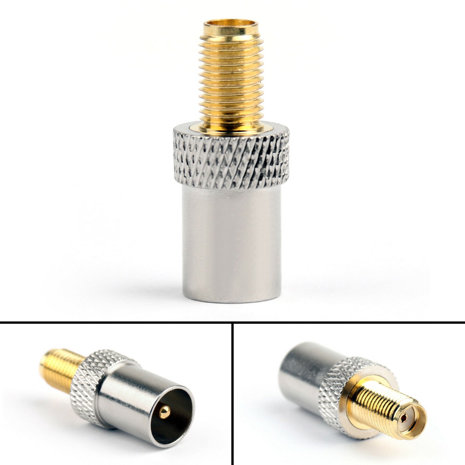 10x SMA Female Jack To TV IEC Male Plug 50Ω Connector RF Coaxial Adapter Copper.