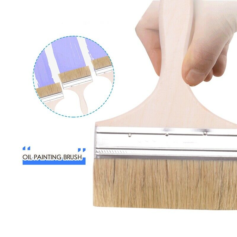 6" Wide Bristle Hair Wooden Handle Paint Brush Wall Painting Tool I1A5A5