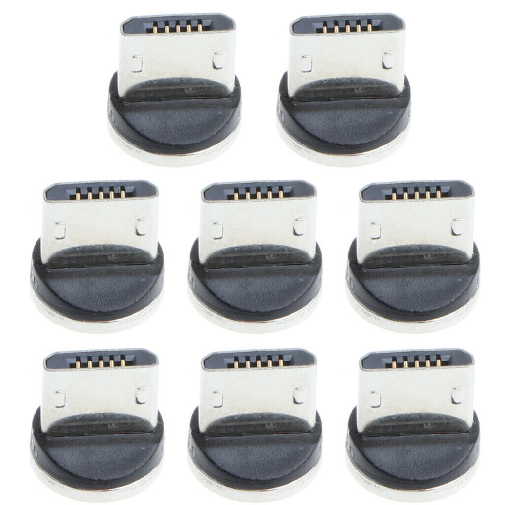 8pcs Mini Round Micro USB Magnetic Adapter Plug Tip for Android Data Sync
