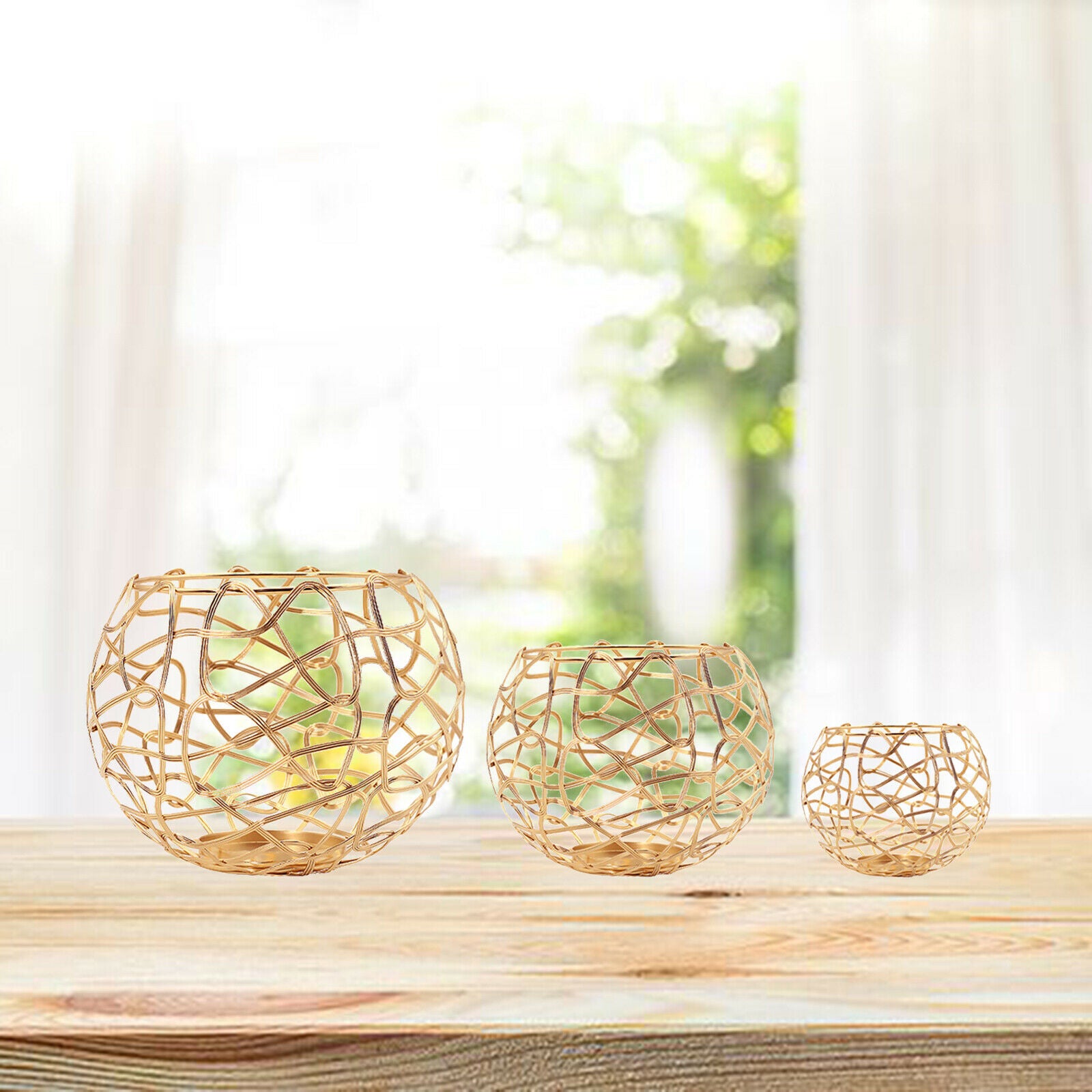 3pcs Metal Candle Holder Candlesticks Wedding Home Centerpieces Ornaments