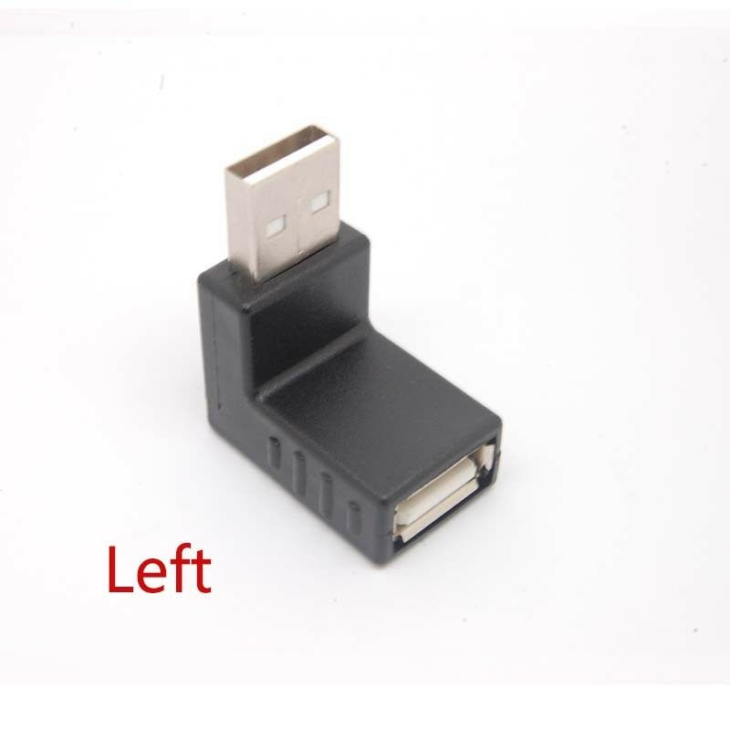 USB 2.0 A Male to Female Extension Cable 90 Degree Left Angle Adapter Plug