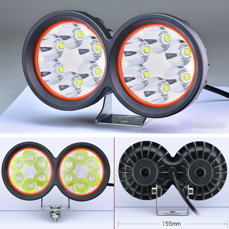 Motorcycle Bike LED Front Dual Spot Light Headlight Driving Waterproof Fog Lamp