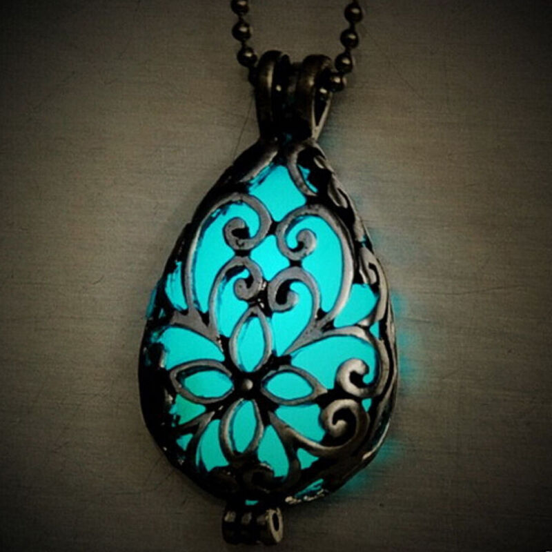 Lovely Wishing Tear Drop Fairy Glow in the Dark Steampunk Pendan.l8