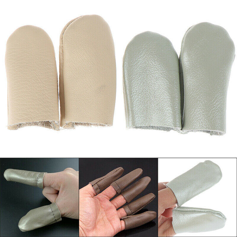 1Pair Leather Needle Felting Finger Protector Thimble Hand Craft Embroidery T_DD