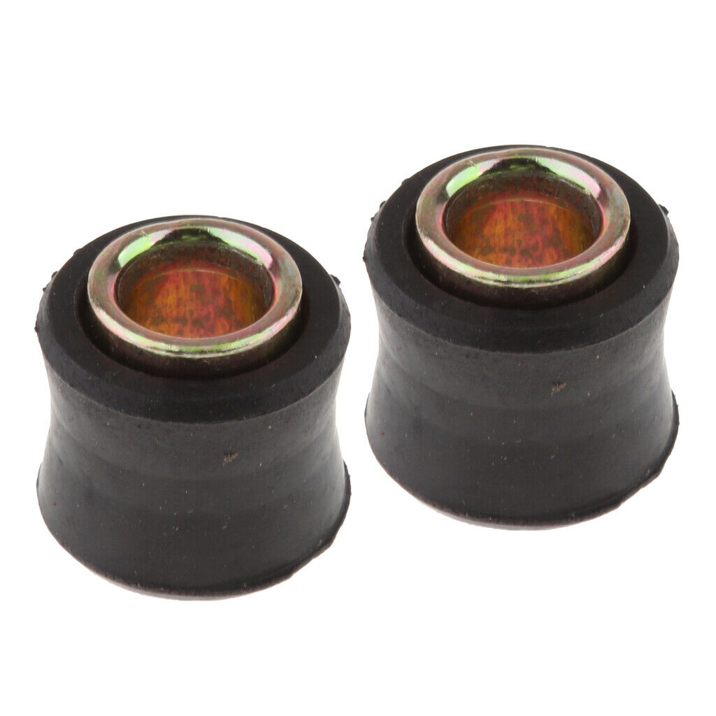 2x Black Motorcycle Shock Absorber Bushing Made Of Rubber And Metal, Replacement