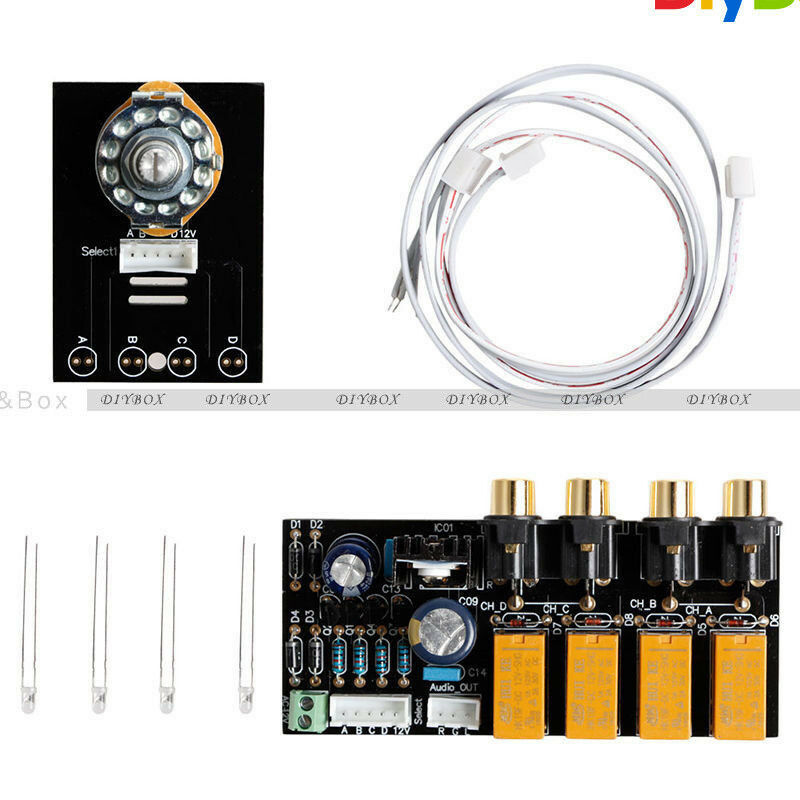 4 CH Audio Input signal Selector Relay Board/ Signal switching amplifier board