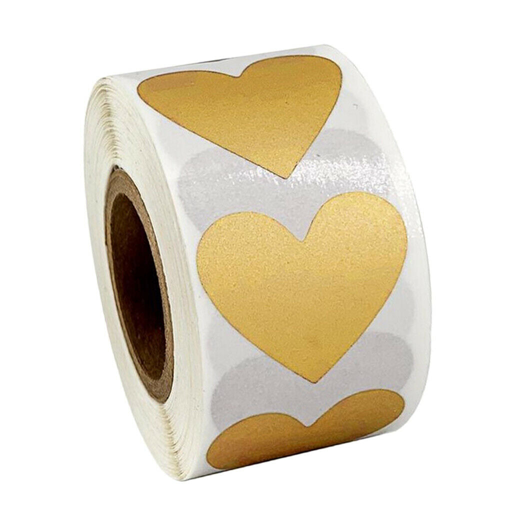 300Pcs/Roll Kraft Stickers Adhesive Labels for Gift Wrapping Decors Golden