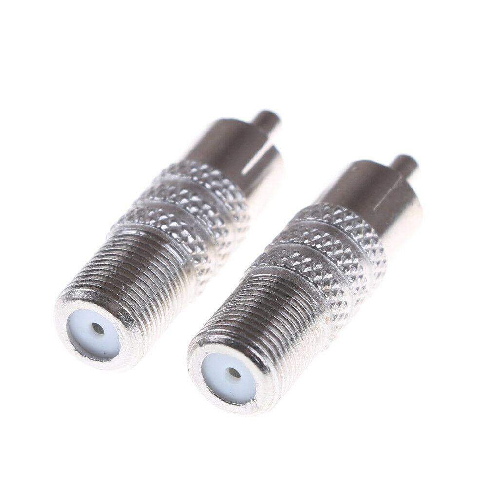 2PCS F-Type F Female to RCA Male Plug RF Coaxial Coax Adapter Connector  JBM FG