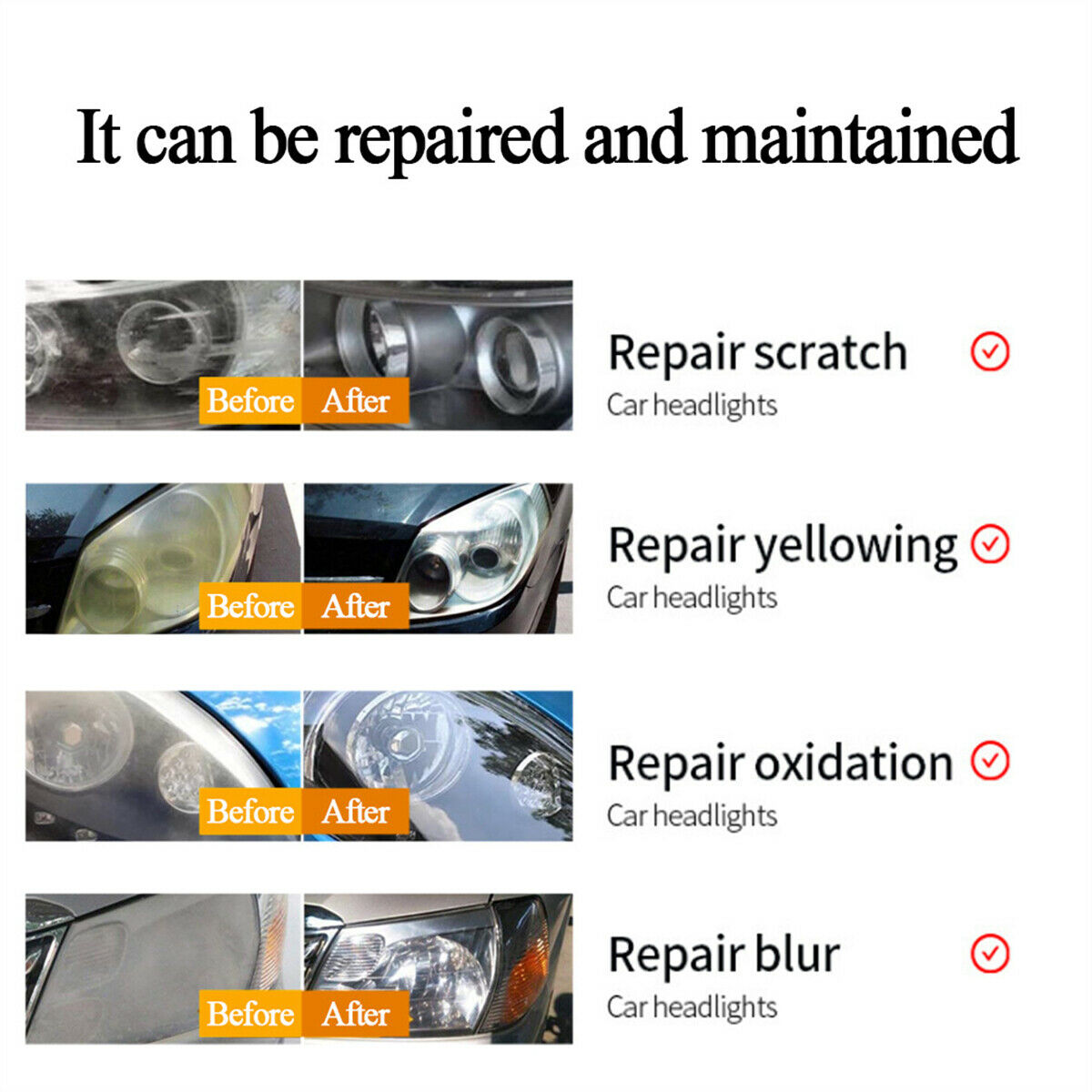 Car Headlight Polish Cleaner Len Restorer Repair Liquid Cleaning Automotive Tool