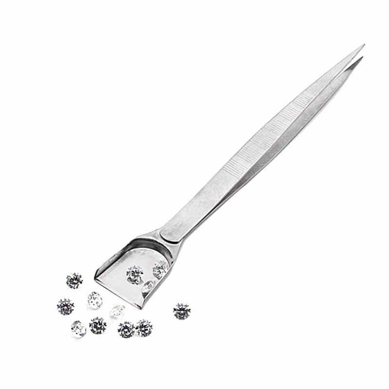 Professional Diamond Tweezers With Scoops Shovels For Gem Beads Jewelry T.l8