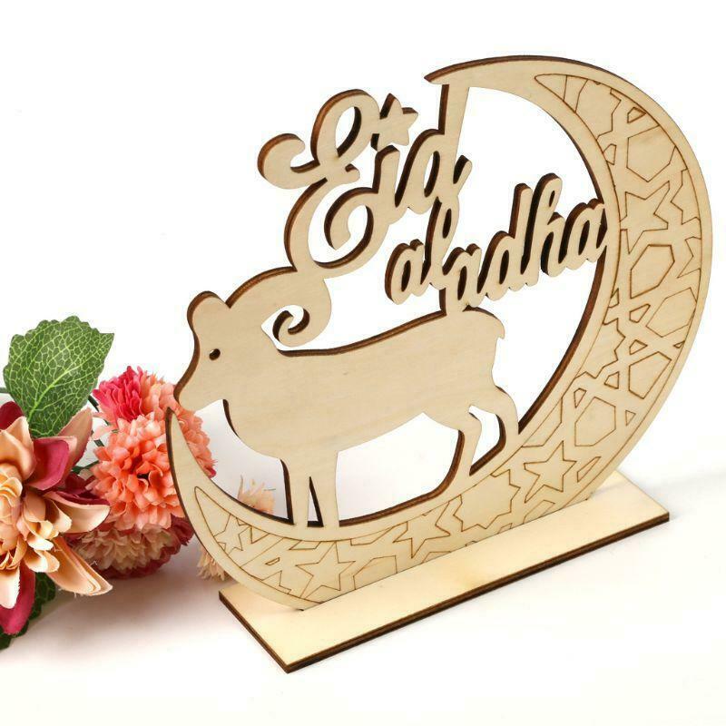 Muslim Islam Eid Al Adha Wooden Home Party Ornament Decor Plaque Sign Gift Desk