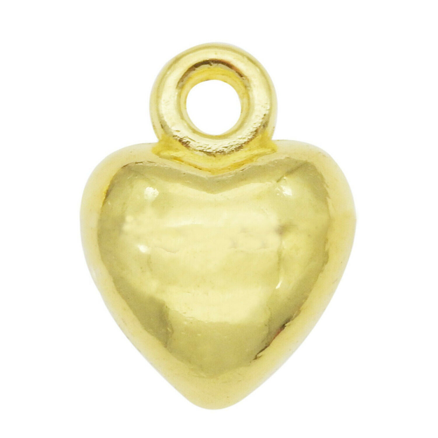 50 pcs Golden Mini Heart Charm Alloy Drop Dangle Earring Pendant Findings 9x7mm