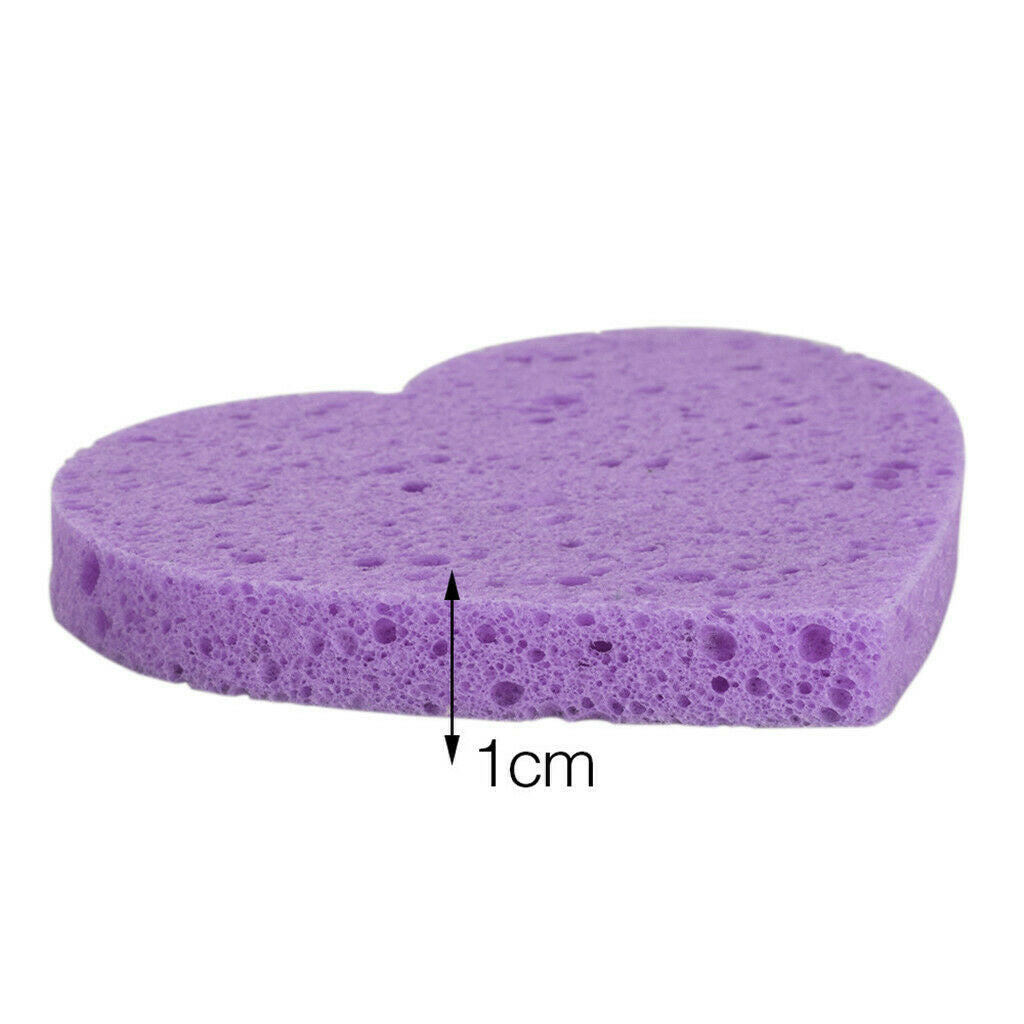 Pack of 20 3'' Heart Shape Compressed Face Sponges Cosmetics Removal Puff