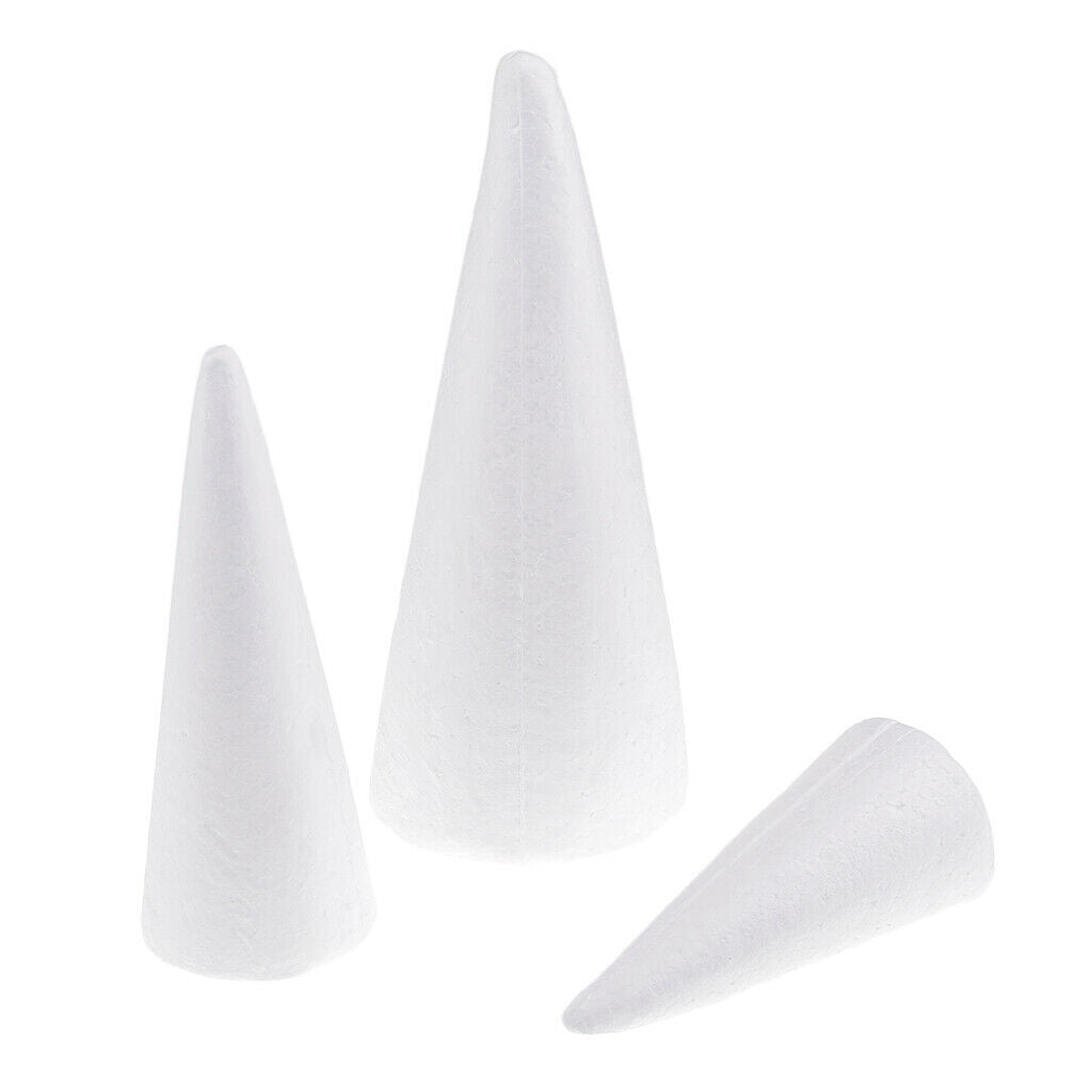 9 Pcs Cone Shape DIY Christmas Tree Styrofoam Foam Modeling Craft 15/20/25cm