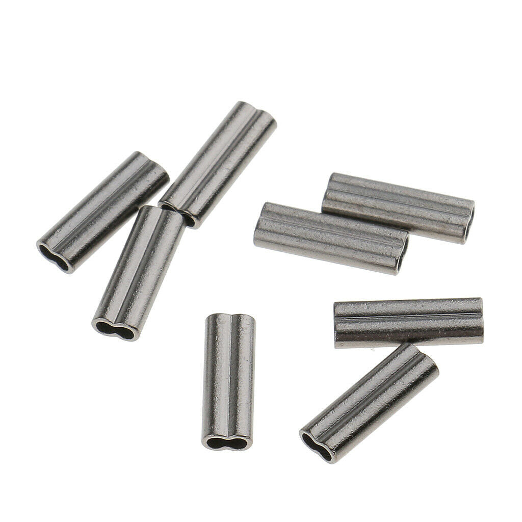 100 Pieces Bore Double Barrel Copper Fishing Clamp Sleeves - 1mm & 0.8mm