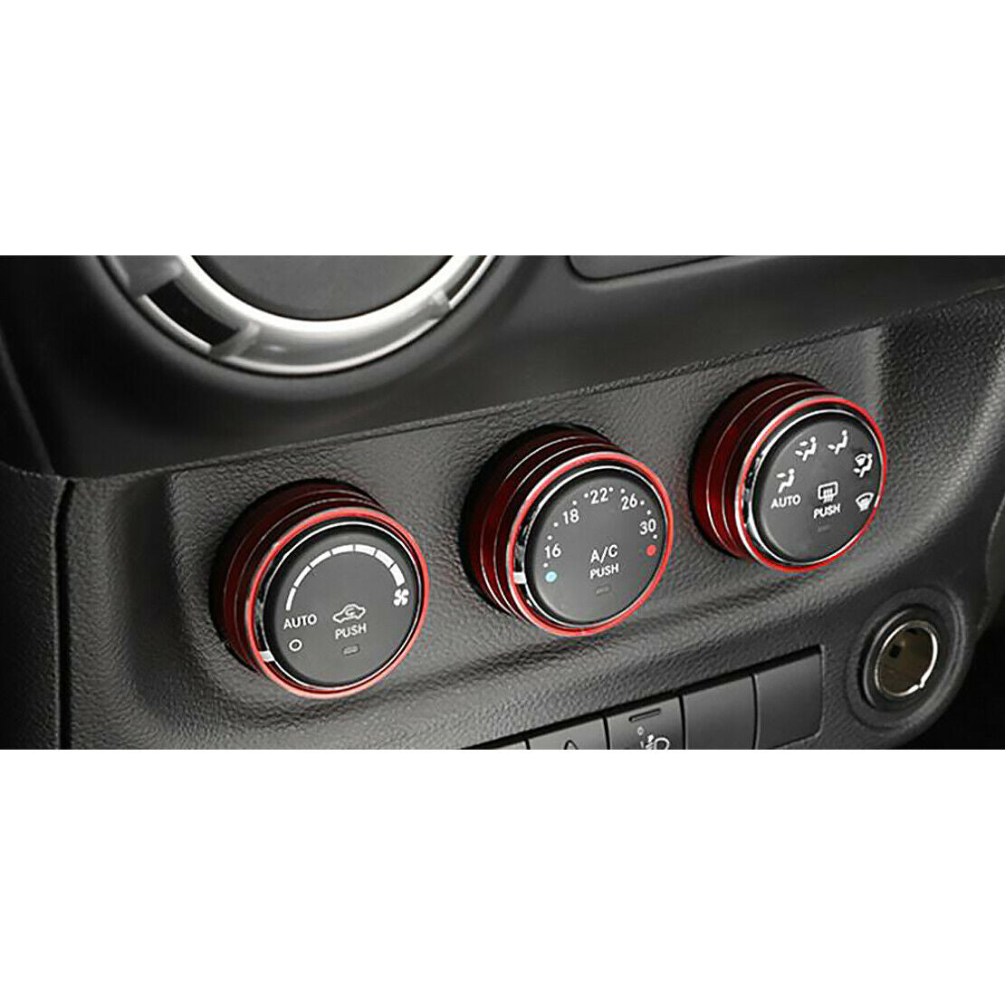 3x Aluminum AC Knob Control Cover Rings Trim Fits For Dodge Challenger 2009-2014