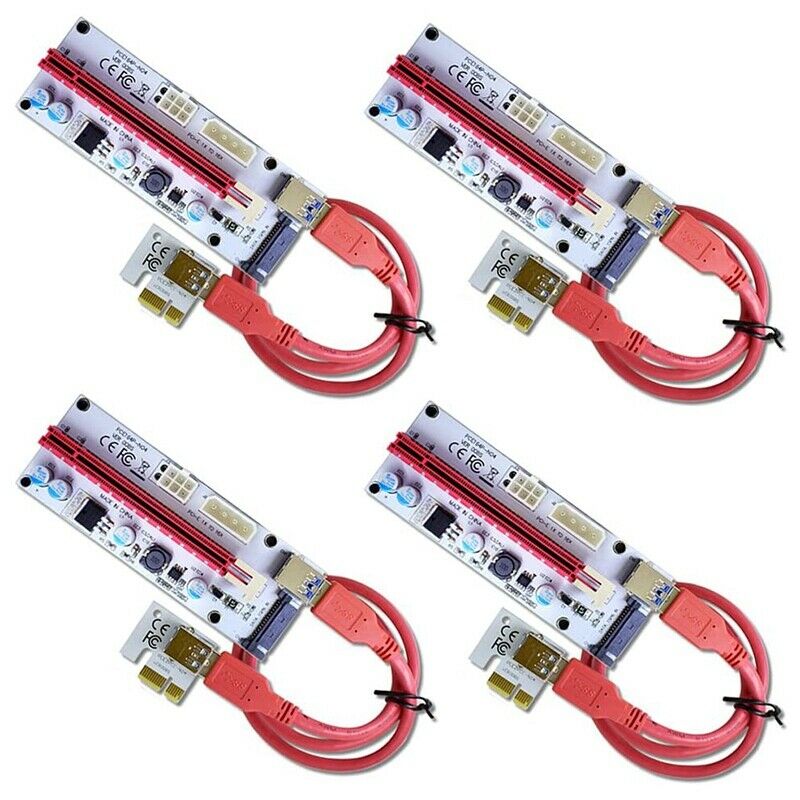 4-Pack VER 008S Multi-Power 16X To 1ed Riser Adapter Card 60Cm USB 3.0 ExtensiN5