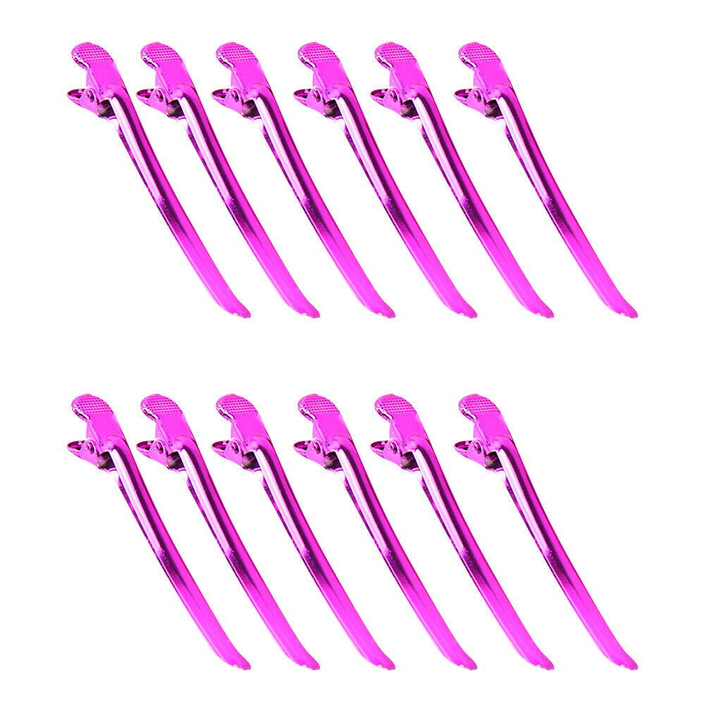 12 IRON METAL Barber Cut Alligator Barrettes Clamp Barrettes