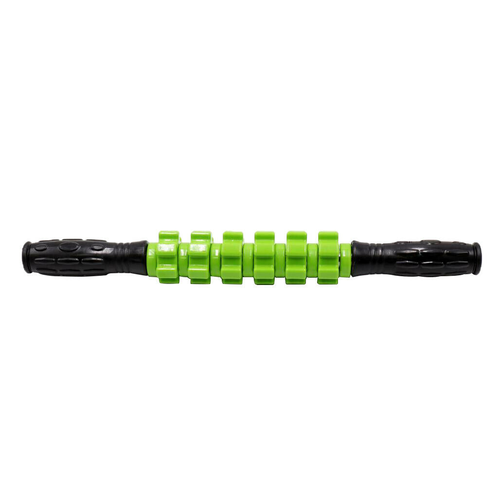 6 Wheels Muscle Roller Massage Stick With Massage Point For Body Relax Green