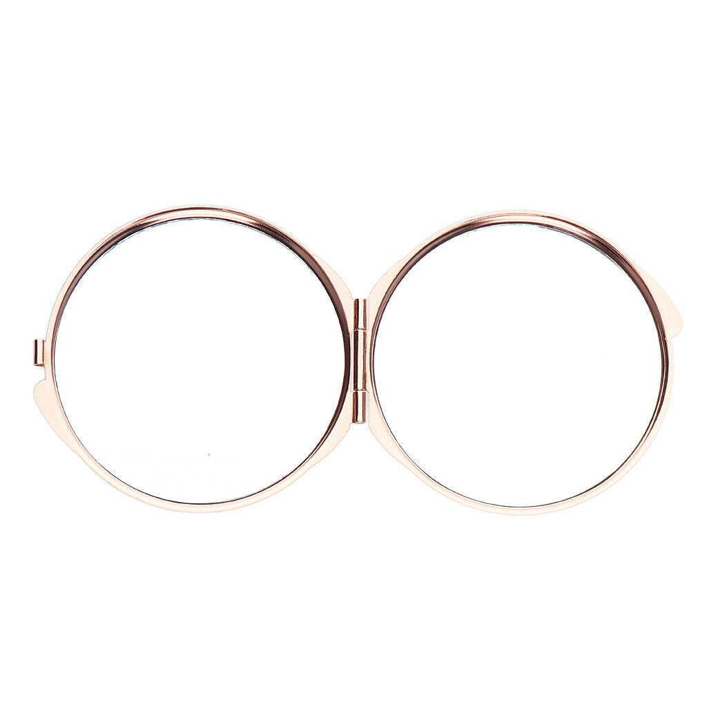 2x Portable Mini Compact Pocket Handheld Cosmetic Mirrors w/ Metal Frame