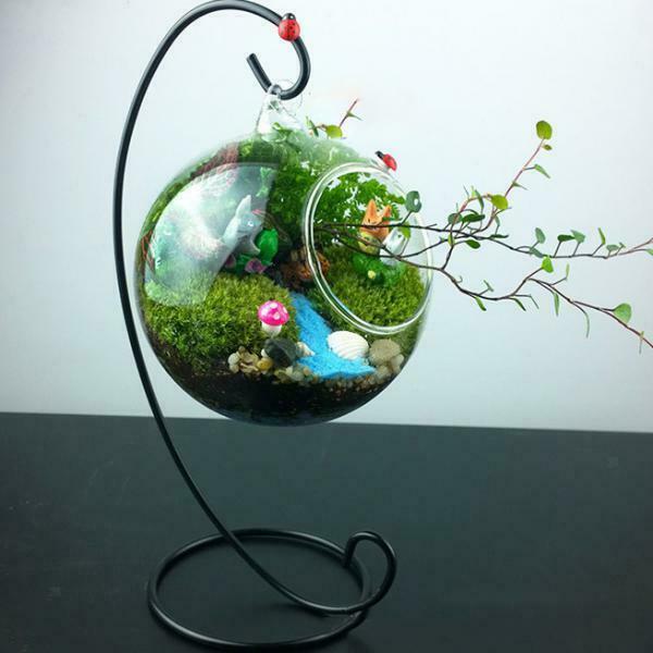 Hanging Flower Hydroponic Vase Candlestick Micro Landscape DIY Bottle Decor 8cm