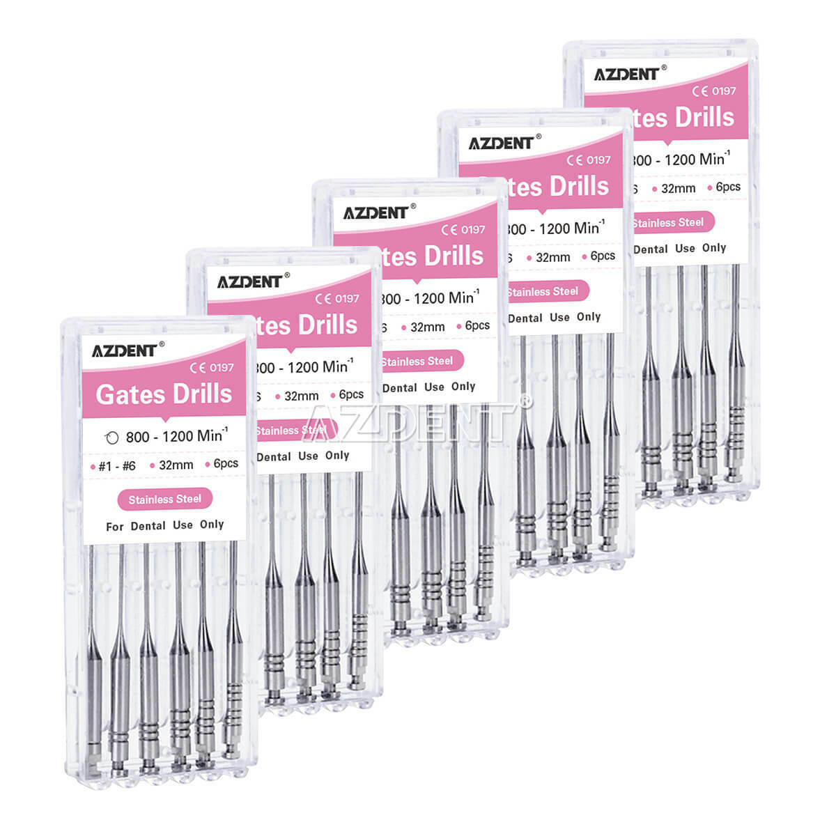 10 Boxes Dental Endodontic Engine Stainless Steel Gates Drills Files 32mm #1-6