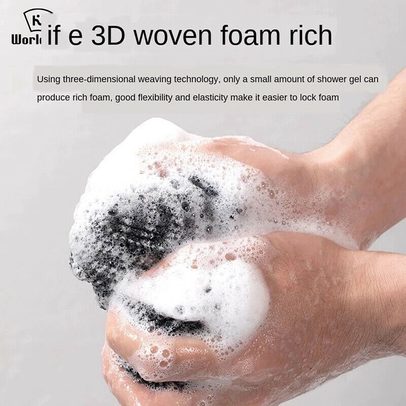 Bath Towel Long Strip Back Scrub Rubbing Sponge Body Scrubber Brush Massa.l8