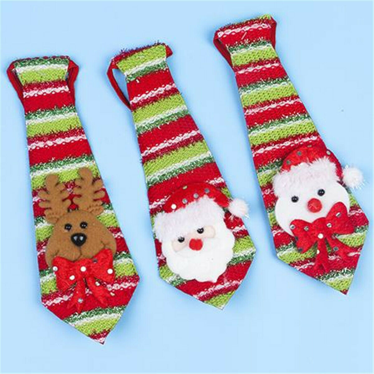 Christmas Necktie Stripe Wave Point Tie Tree Hanging Festival Xmas Decor Gift