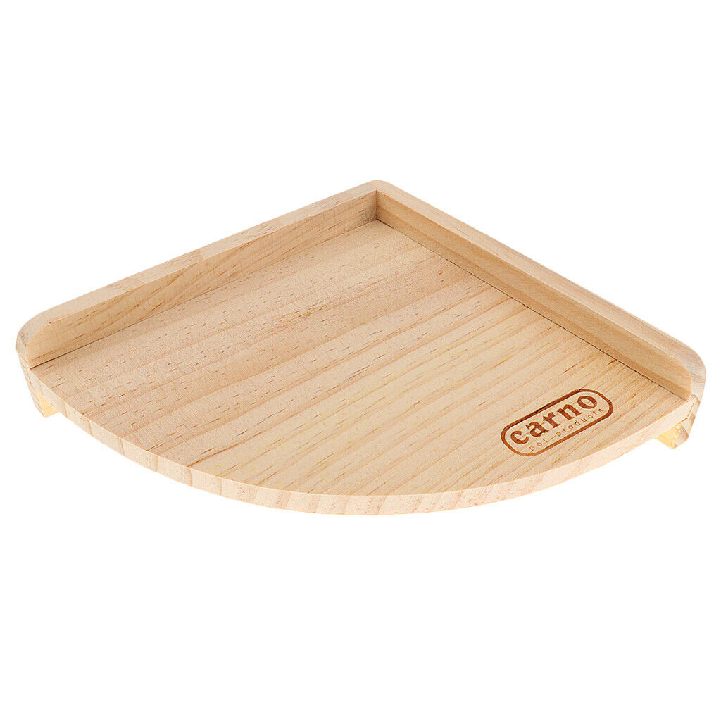 Fan-shape Wooden Platform Stand Perch for Hamster Small Animal Bird Cage