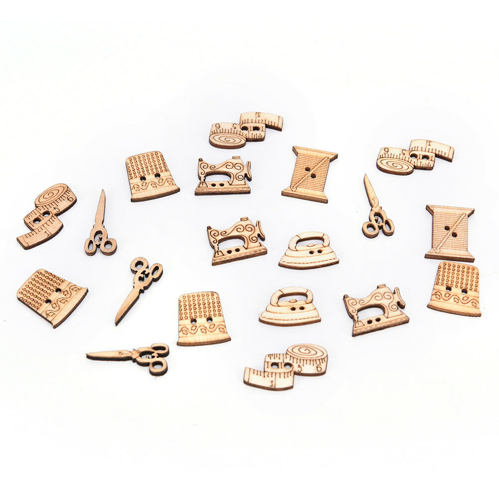 50pcs sewing tool wooden handmade buttons scrapbooking carft for decoratio.l8