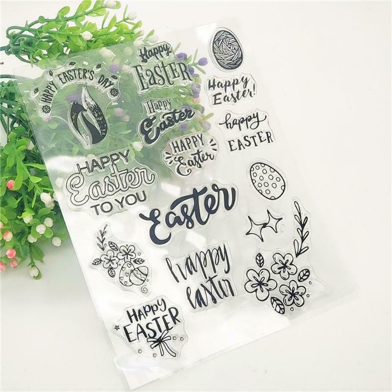 Happy Easter Day Silicone Clear Seal Stamp DIY Scrapbook Embossing Photo Album