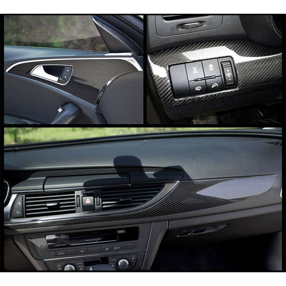 5D Auto Accessories Glossy Carbon Fiber Vinyl Film Car Interior Wrap Stickers