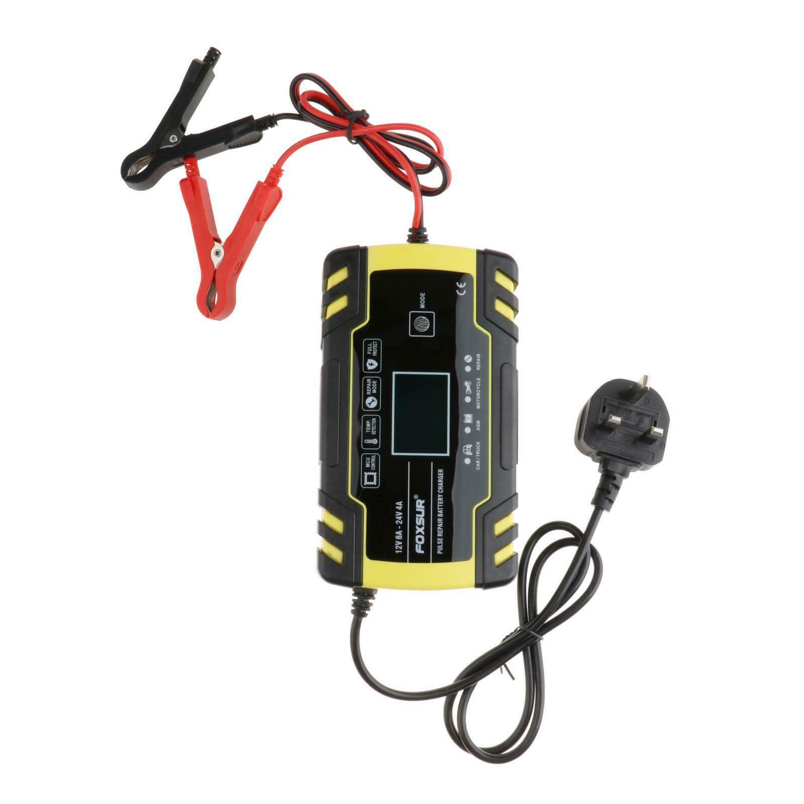 Car Battery Charger 12V 8A Amp Emergency Automatic Motorcycle Charging