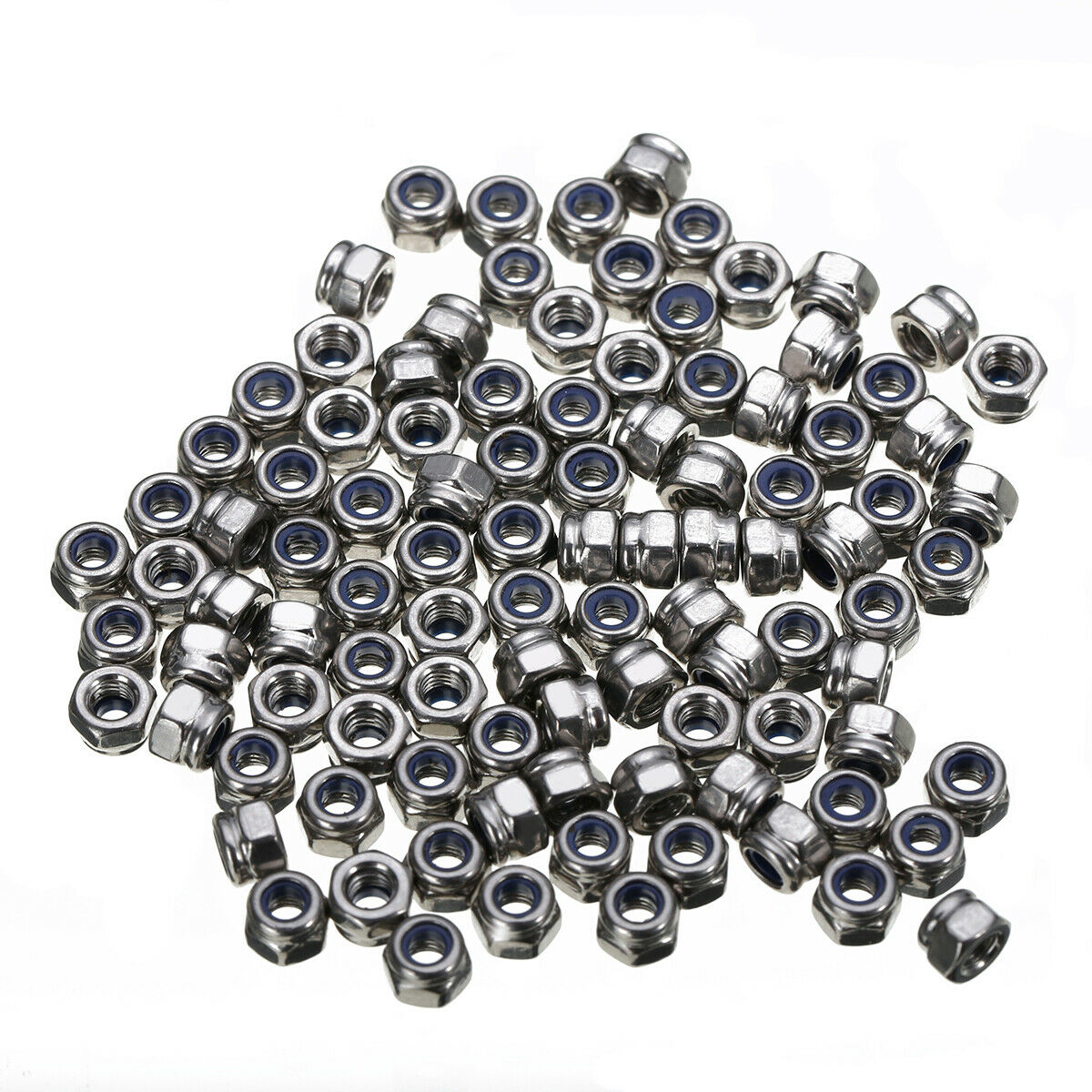 Stainless Steel Nylon Insert Hex Lock Nut - M3 100pcs