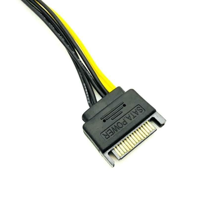 7.87in Sata 15pin Power to 6pin Graphics Power Supply Cord SATA to PCI-e 6 Pin