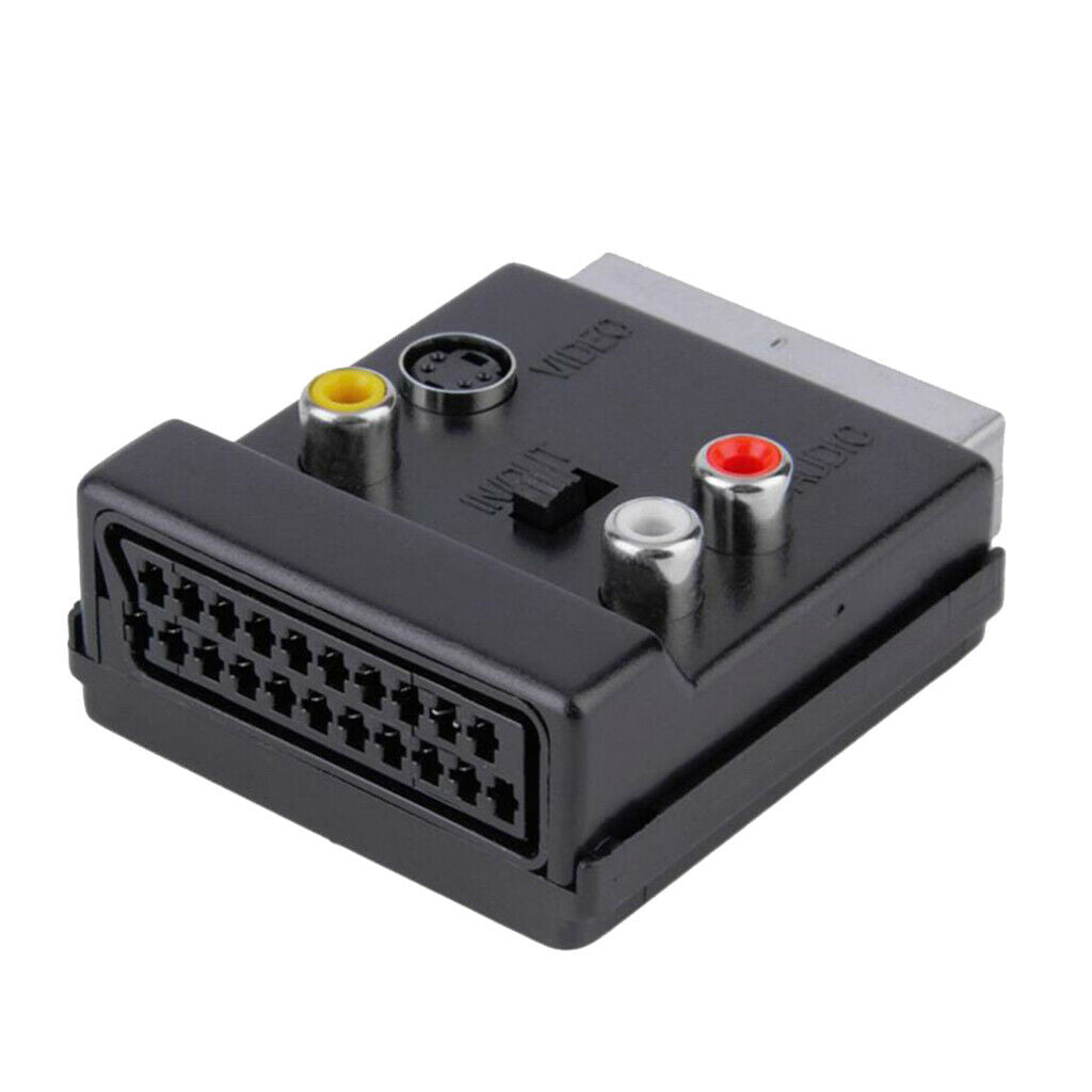 RGB Scart to Composite 3RCA S Video AV TV Audio Adapter Converter Switch