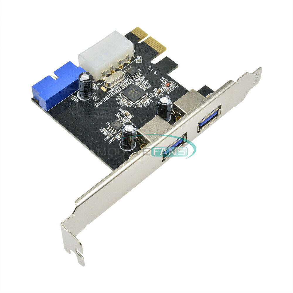 USB 3.0 2 Ports PCI Express Front Panel With Control Card Adapter 4-Pin & 20 Pin