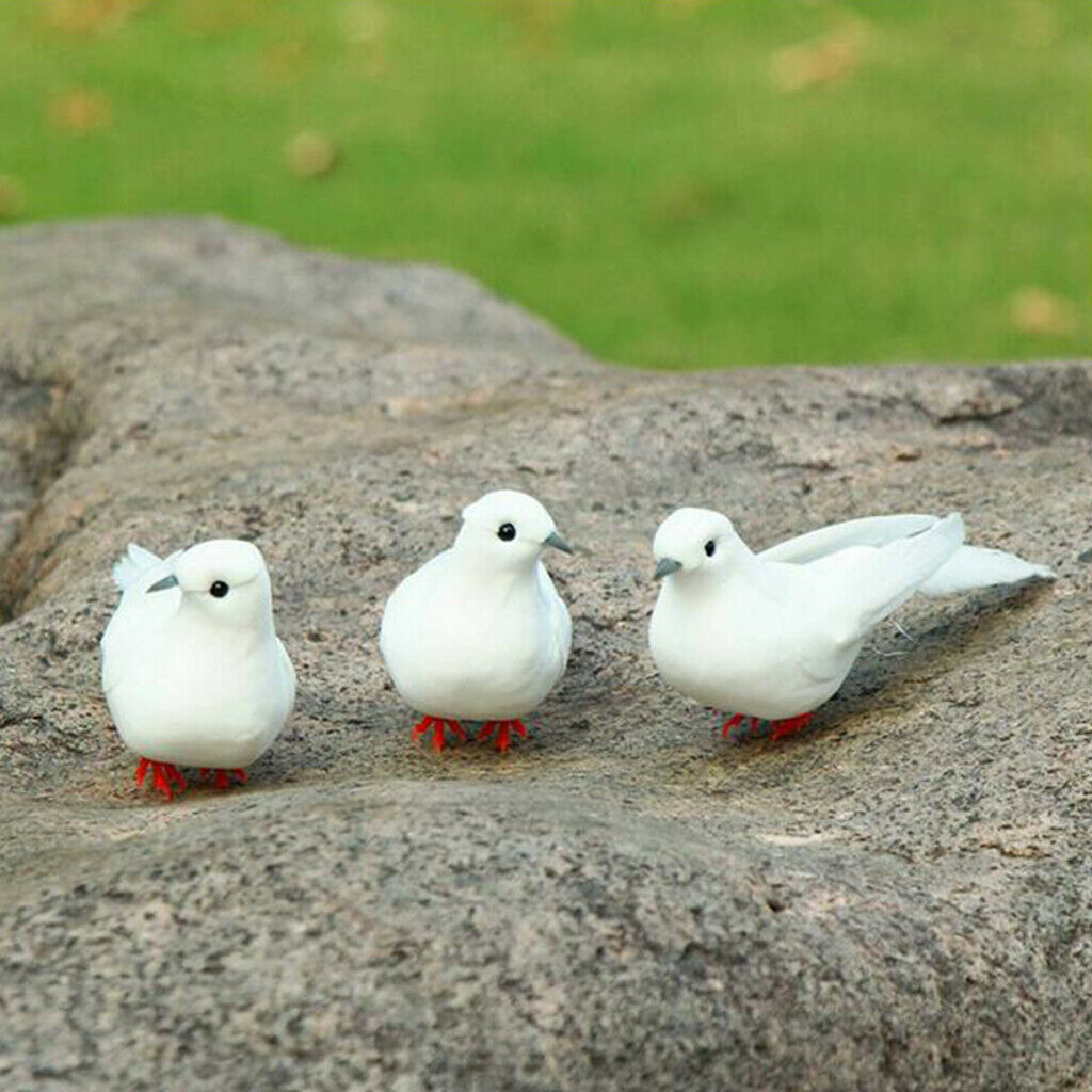 Set of 5 Artificial Birds Pigeon Outdoor Garden Pond Decor Ornament Figures