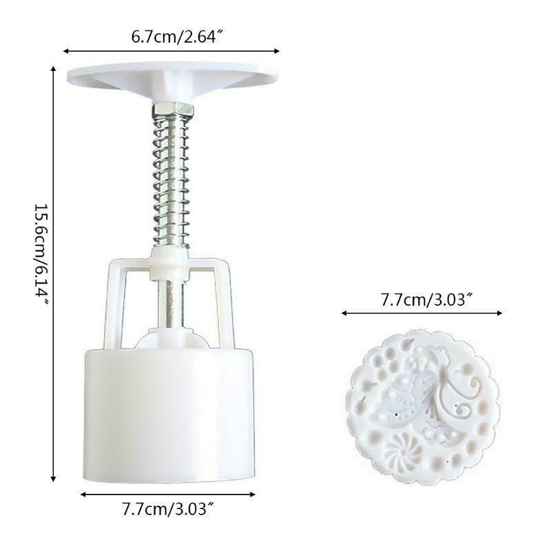 5pcs Hand Press Cookie Stamp Moon Cake Decor Mould Barrel Mooncake Mold 125g DIY