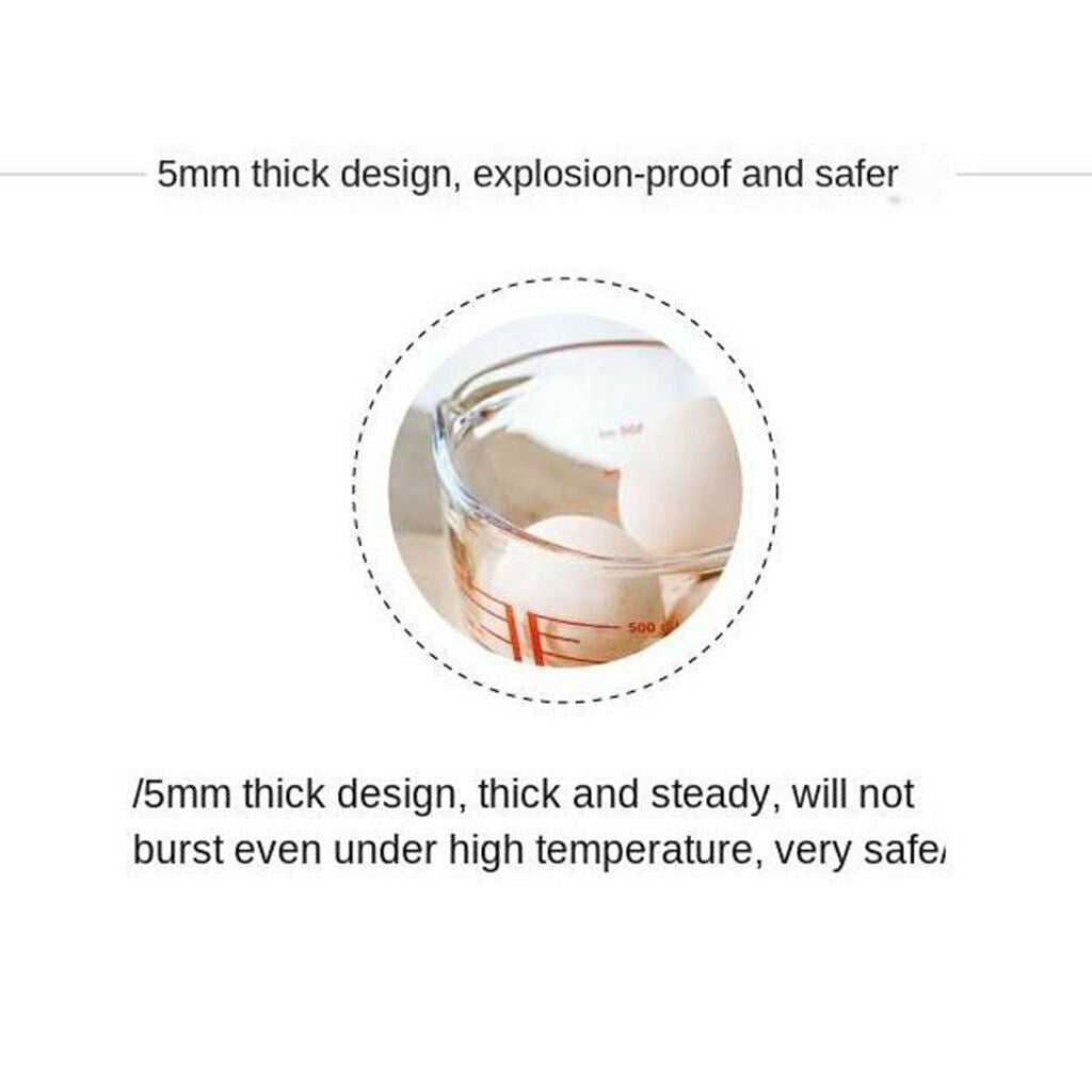 1000ML Measuring Meter Cups Glass Clear Kitchen Restaurant Cooker Tool Supplies
