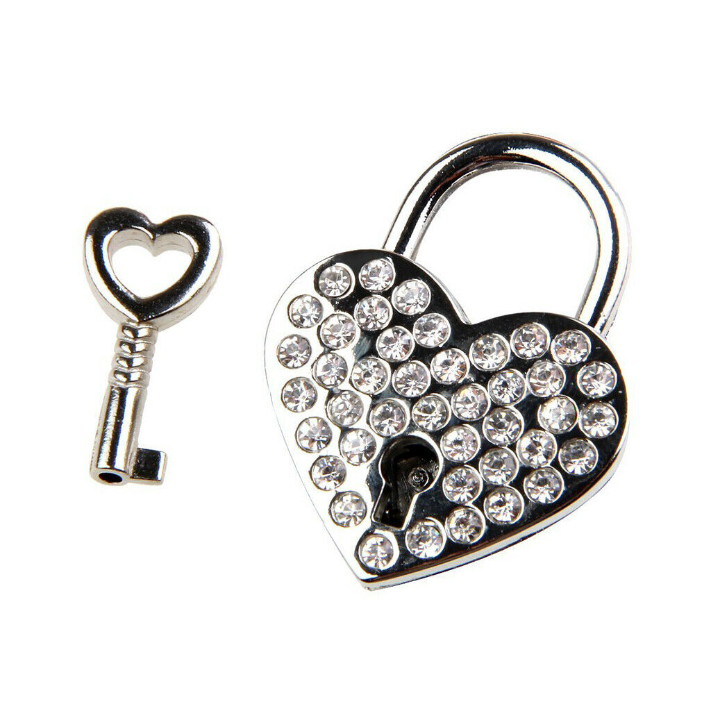 Cute Elegant Heart Type Lock Padlock with Key for Drawers Collectibles Gift